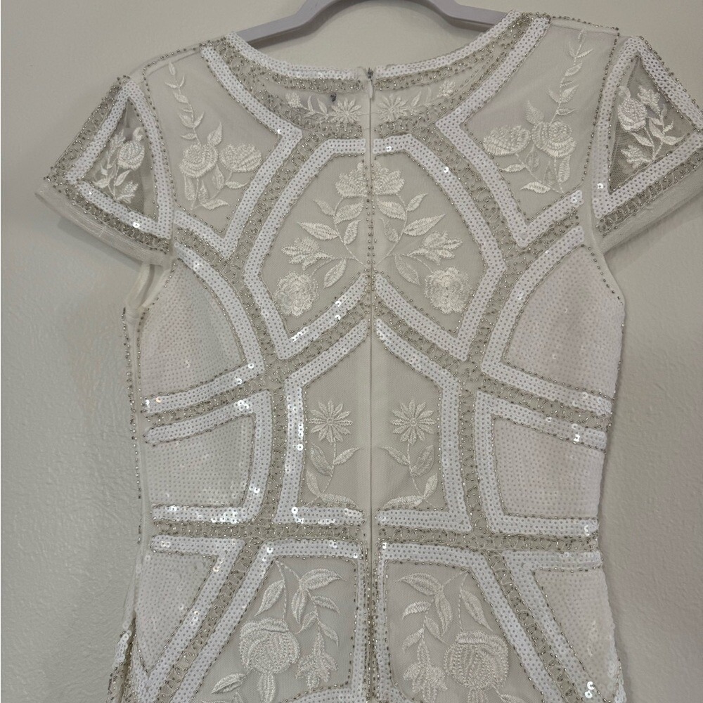 Lulus White Sequin Beaded Embroidered Bodycon Mini Dress Size‎ Small (730) - Picture 9 of 15